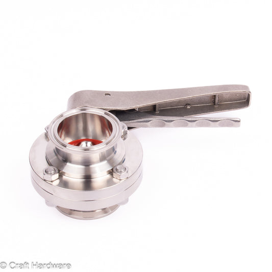 Scheibenventil Tri-Clamp 2" mit Edelstahl Hebelgriff