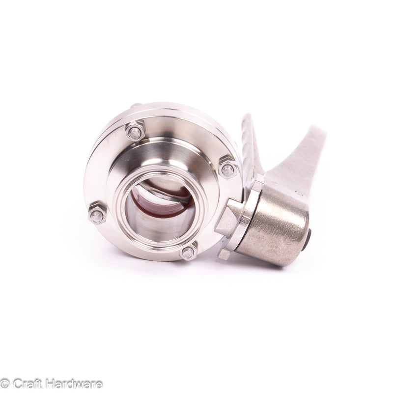 Scheibenventil Tri-Clamp DN 40 mit Edelstahl Hebelgriff