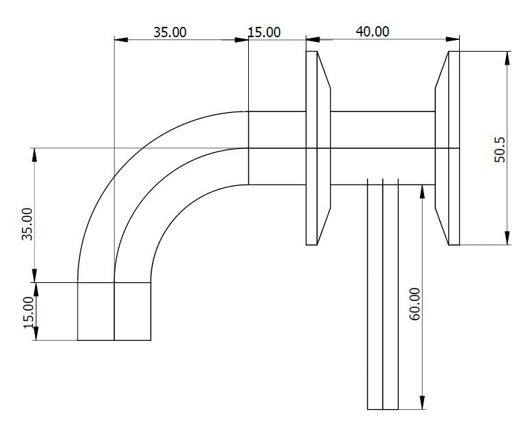 Abfüllarm Tri-Clamp 1,5" x 3/4" 90°