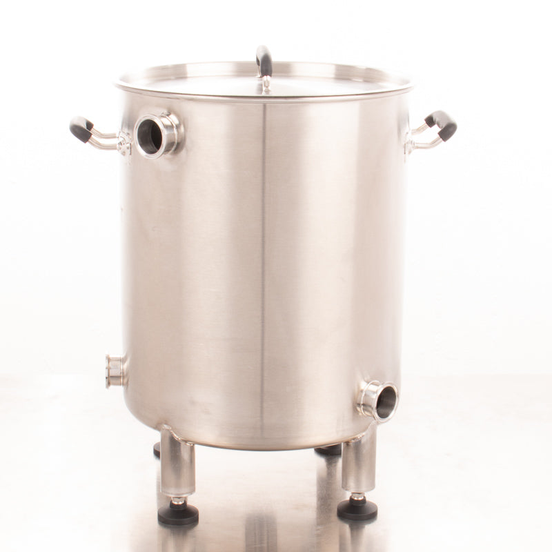 Kessel mit Bodenablauf - 40L - 2× Rückwandstutzen