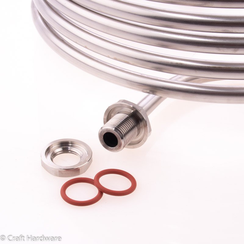 Standard HERMS coil showing locknut and O-rings